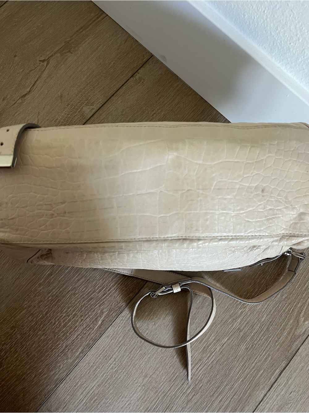 Limited Edition VTG Mulberry Cream Croc Embossed Leather Alexa Satchel Bag - Picture 12 of 14
